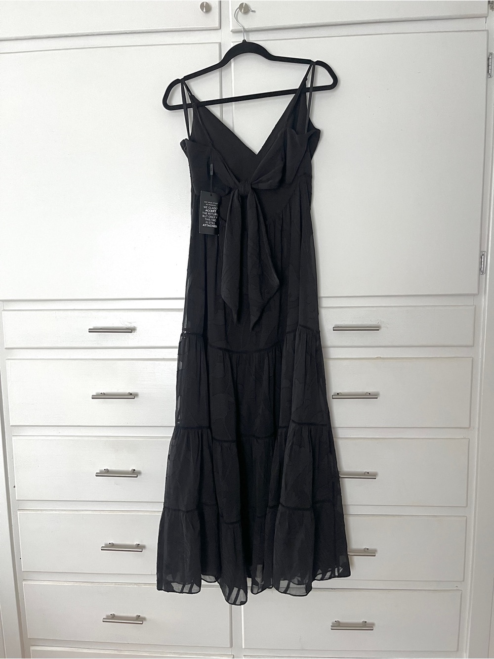White House Black Market Women's Black V-Neck Maxi Dress size 6 - Picture 7 of 13